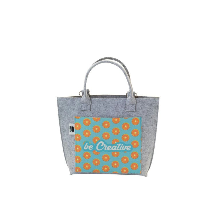 Geantă personalizată, RPET CreaFelt Cross gri