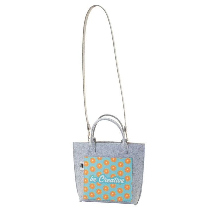 Geantă personalizată, RPET CreaFelt Cross gri
