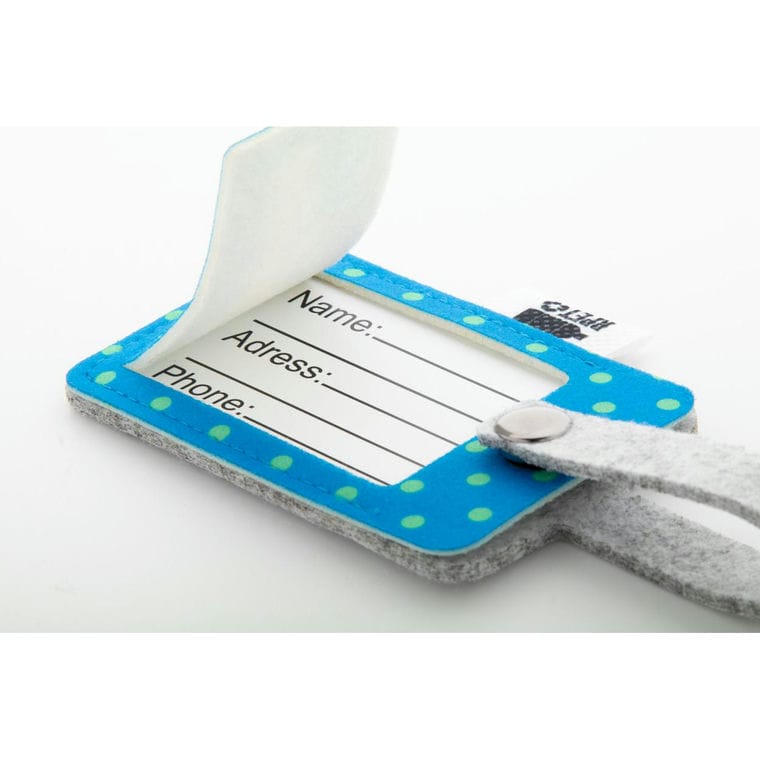 Etichetă de bagaje, personalizată, RPET CreaFelt Tag gri