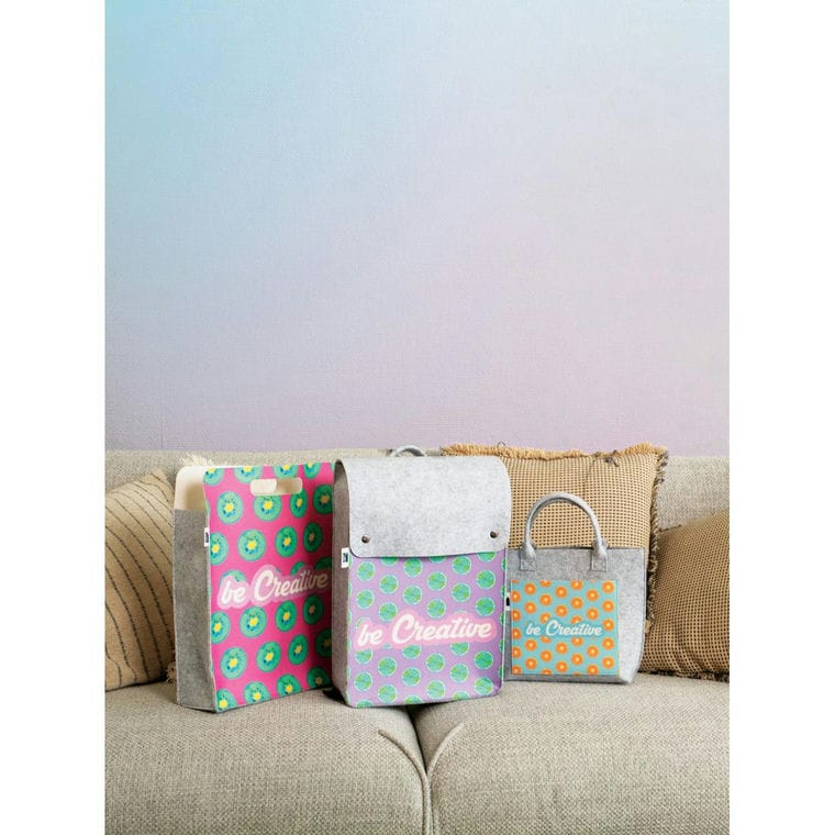 Rucsac personalizat, RPET CreaFelt Back II gri