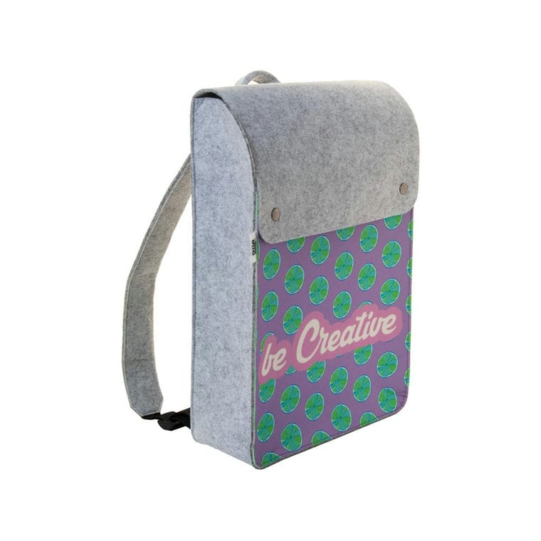 Rucsac personalizat, RPET CreaFelt Back II gri
