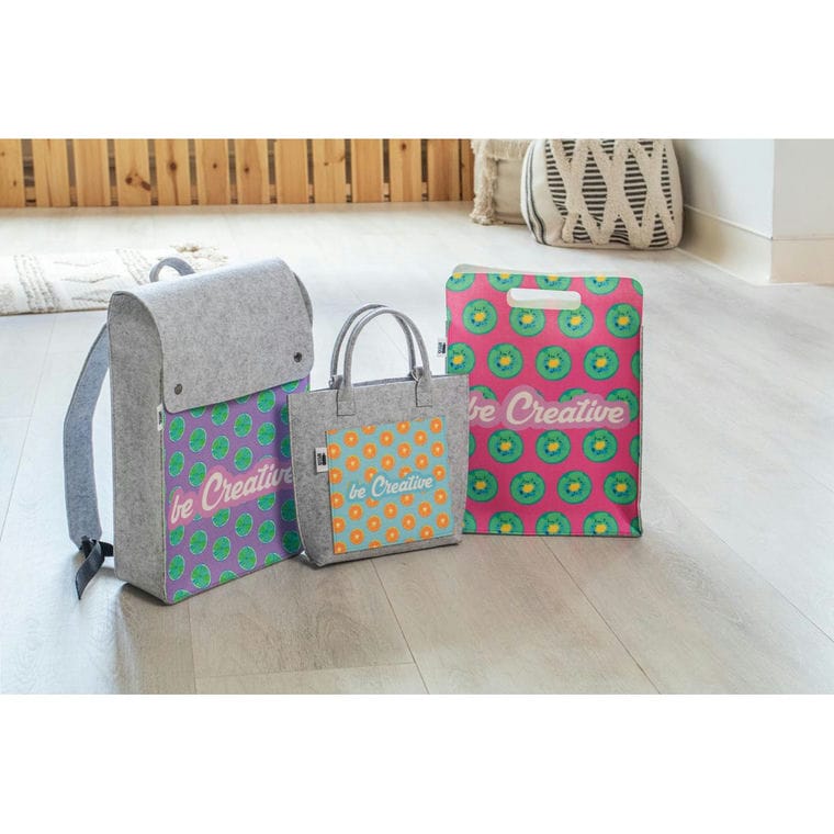 Rucsac personalizat, RPET CreaFelt Back II gri