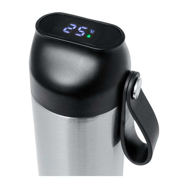 Termos cu termometru Troy argintiu