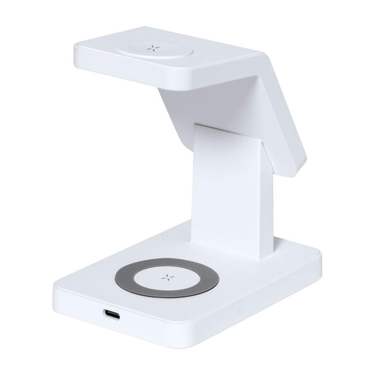 Încărcător fără fir cu suport pentru telefon mobil Krastop Alb