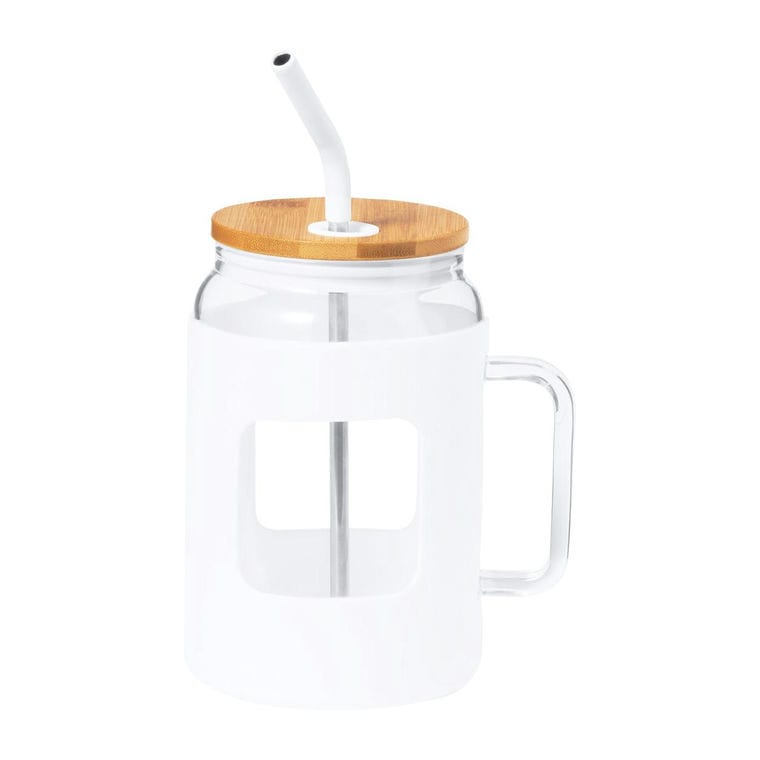 Cană tip borcan Jacin Alb