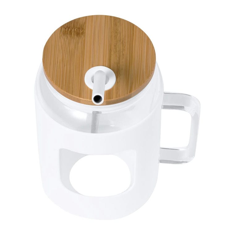 Cană tip borcan Jacin Alb