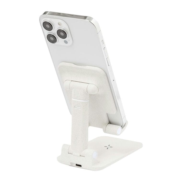 Suport telefon cu încărcător wireless Bisop Alb