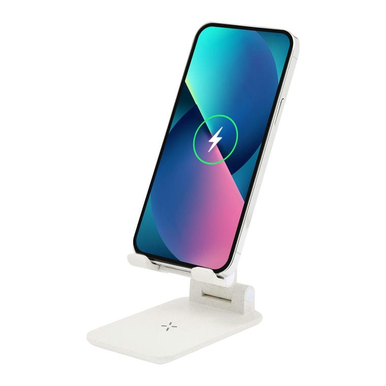 Suport telefon cu încărcător wireless Bisop Alb