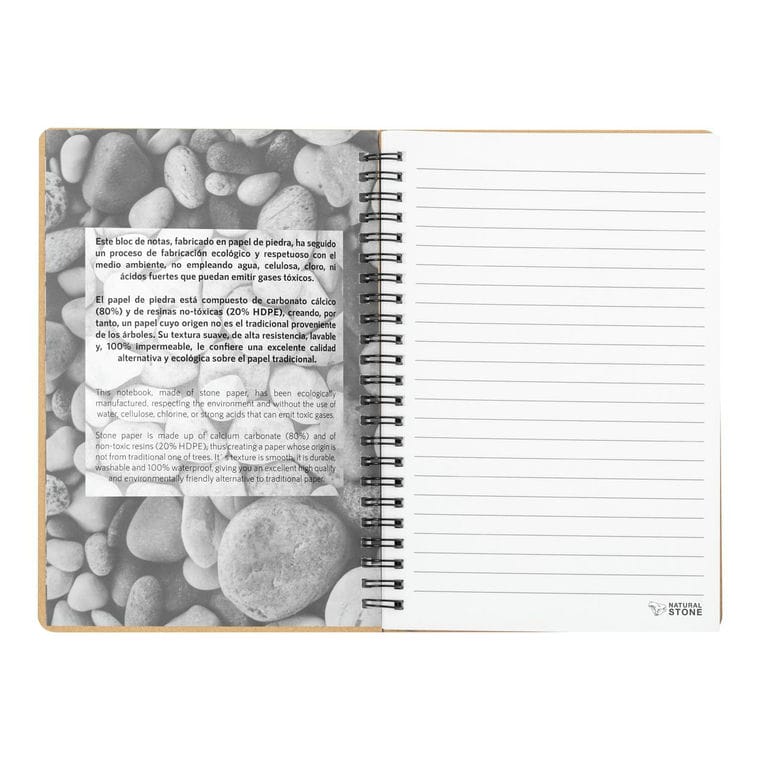 Caiet cu hârtie de piatră Kenta natural