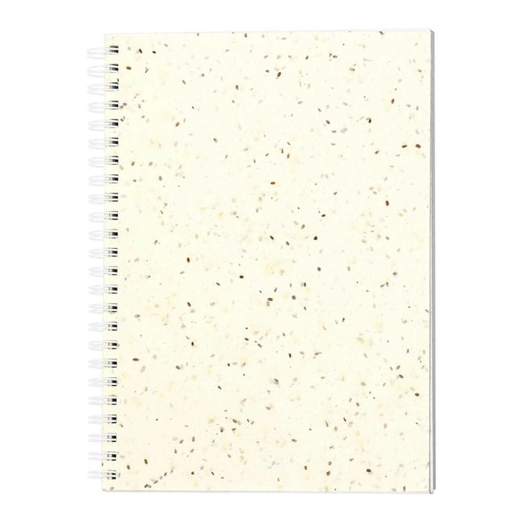 Caiet cu hârtie din semințe Bitar Alb