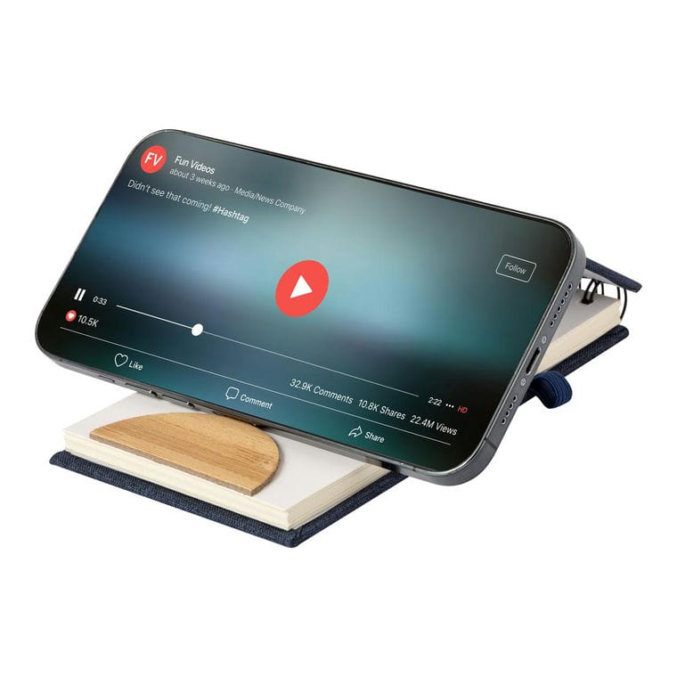 Carnețel RPET Alyxa albastru închis