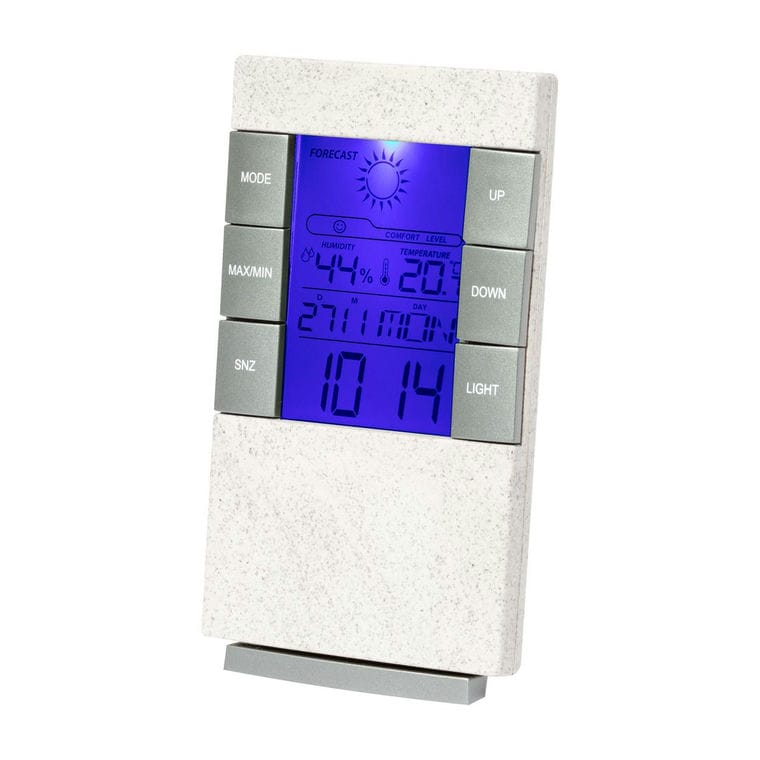 Stație meteo din bambus Florida Alb