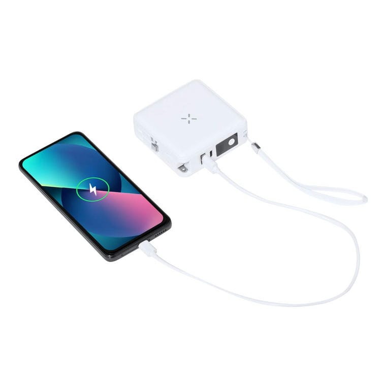 Adaptor de voiaj cu power bank Joks Alb