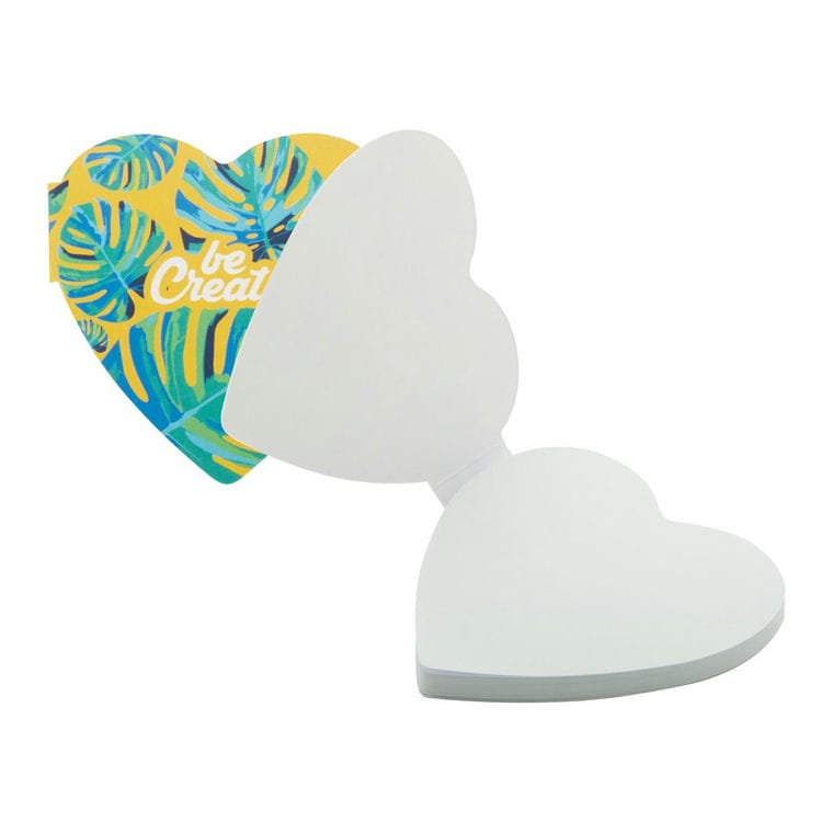 Carnețel sticky personalizat CreaStick Heart Alb