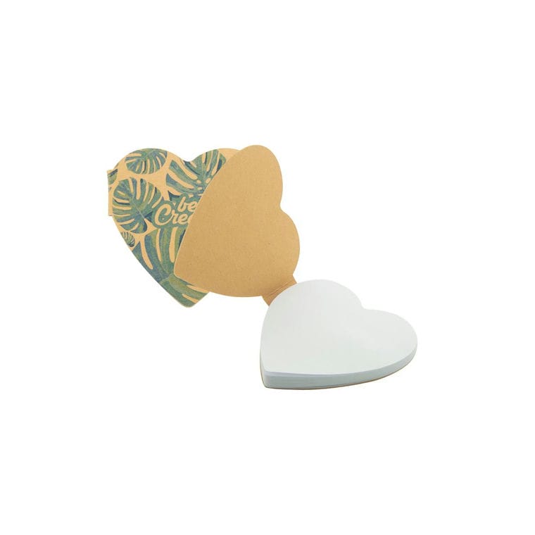 Carnețel sticky personalizat CreaStick Heart Eco natural