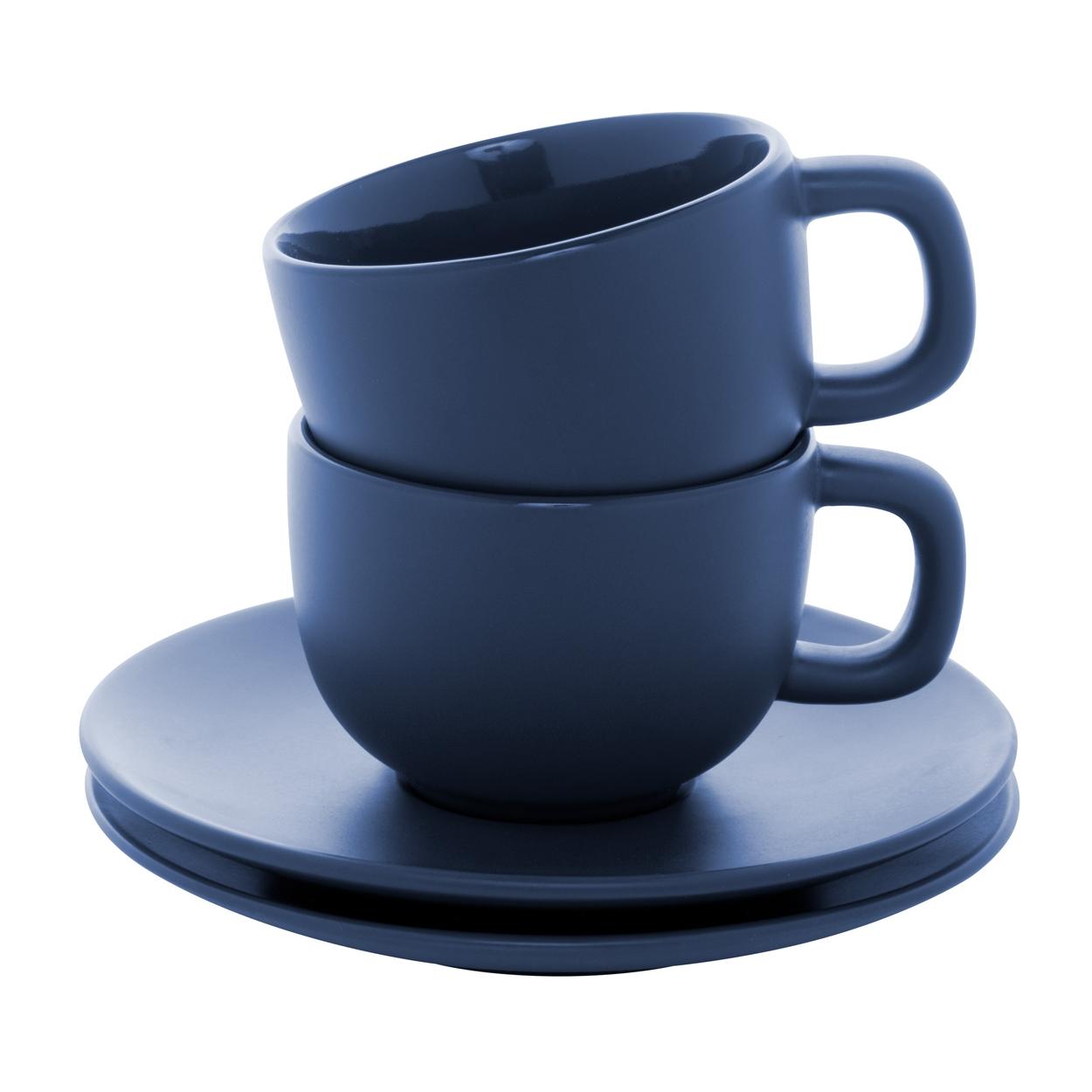 Set cești capuccino Caturra Plus albastru închis