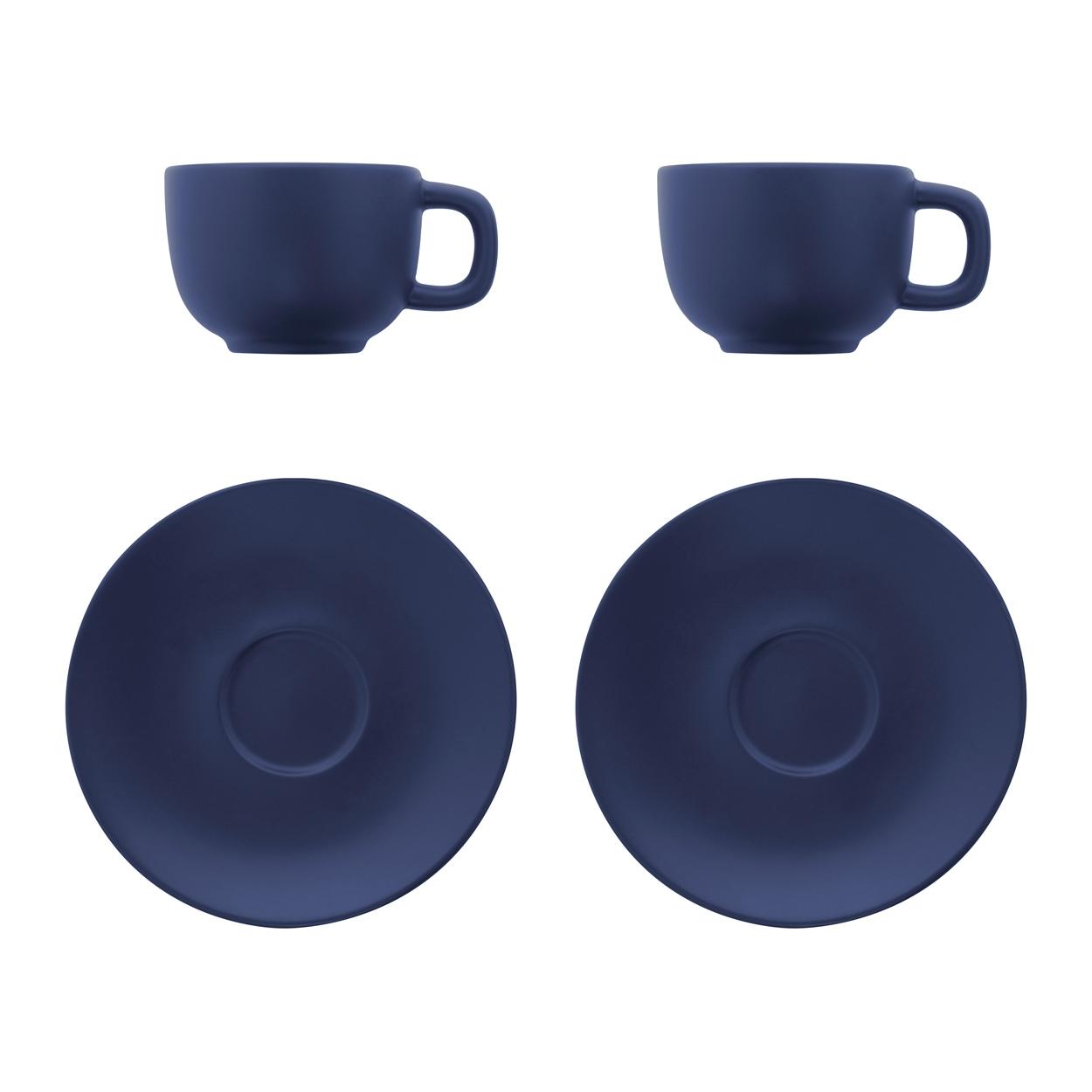 Set cești capuccino Caturra Plus albastru închis