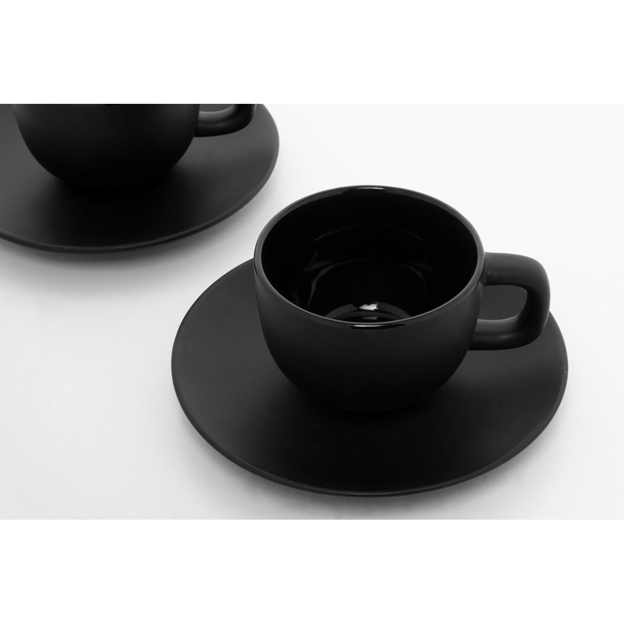 Set cești capuccino Caturra Plus Negru