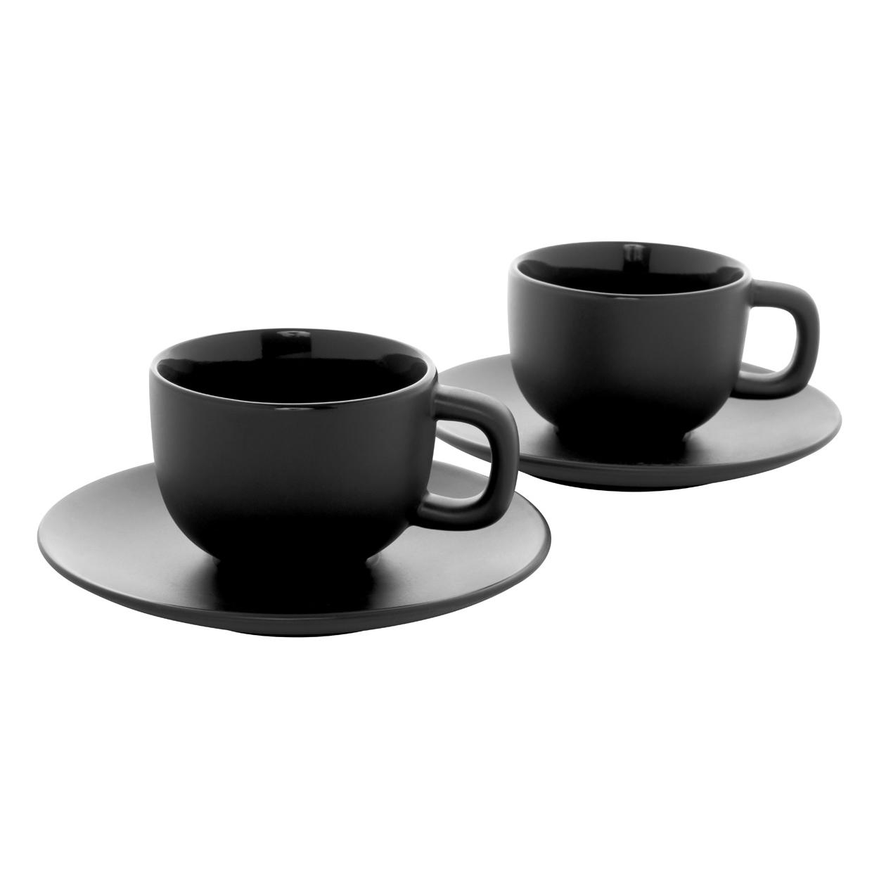 Set cești capuccino Caturra Plus Negru