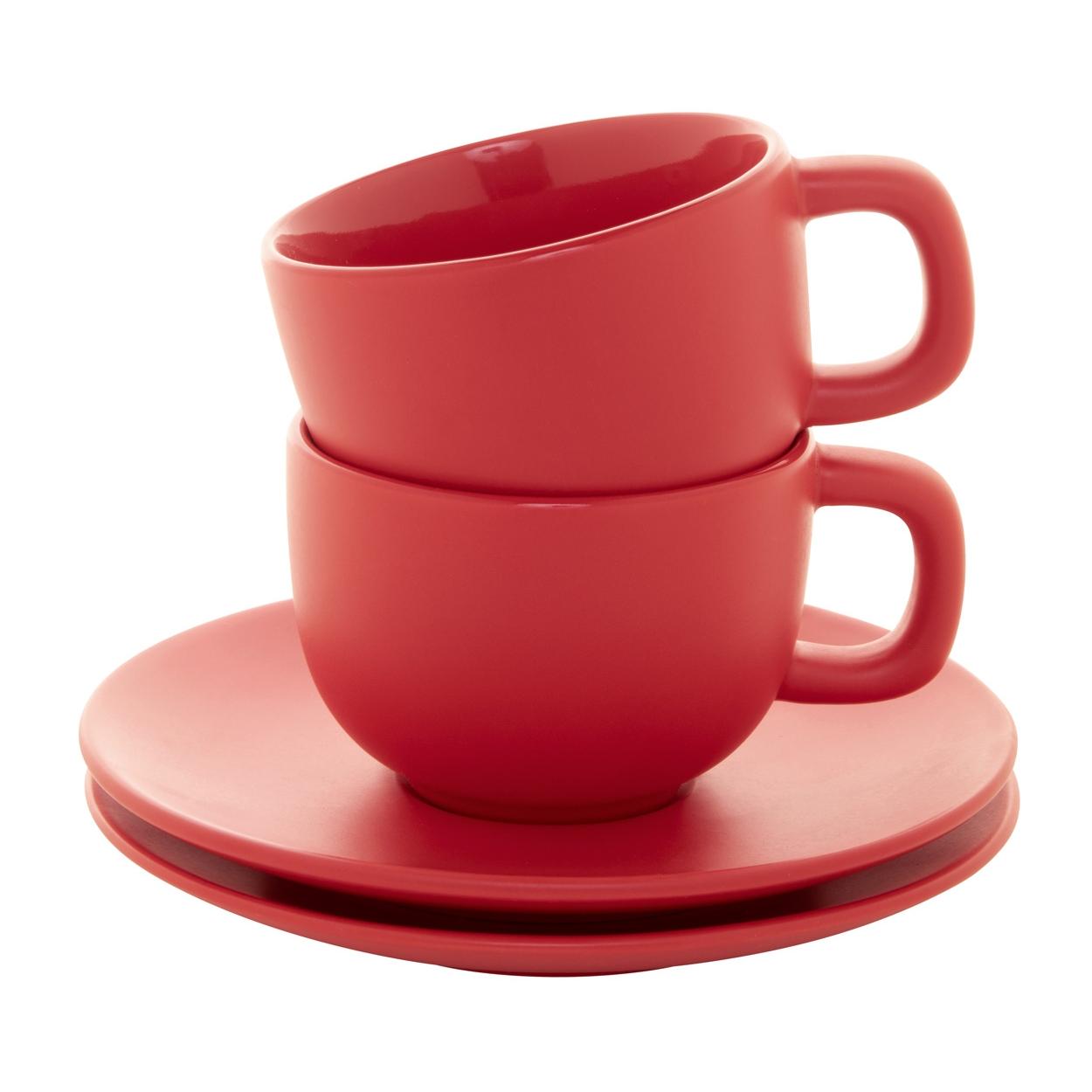 Set cești capuccino Caturra Plus Roșu