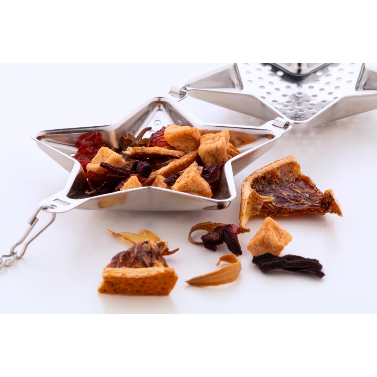 Infuzor de ceai de Crăciun, stea Suodatee argintiu