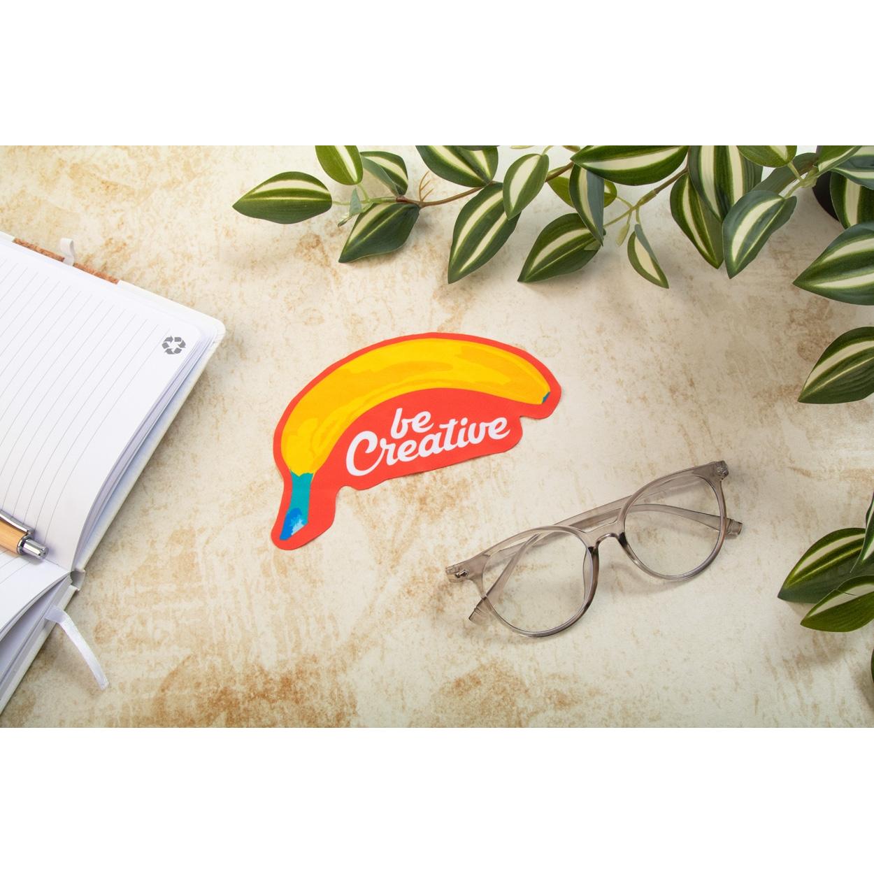 Lavetă ochelari personalizată, casă CreaClean RPET Alb