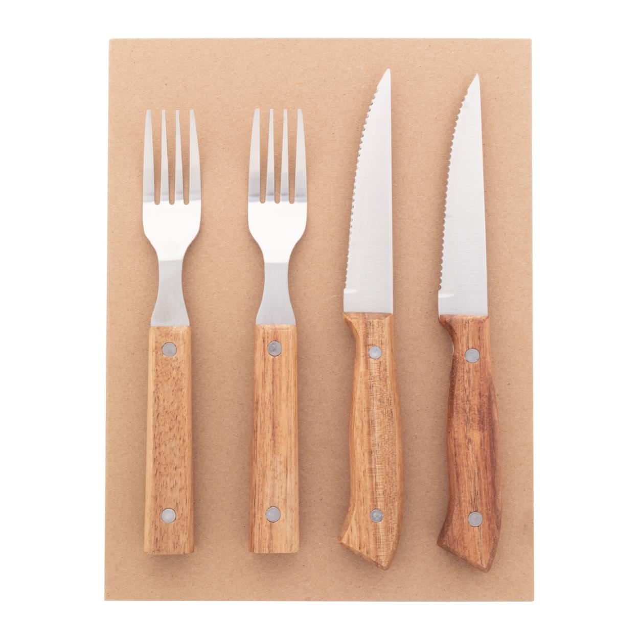 Set de tacâmuri pentru friptură Tomahawk natural