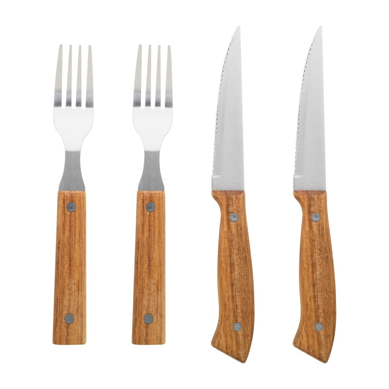 Set de tacâmuri pentru friptură Tomahawk natural