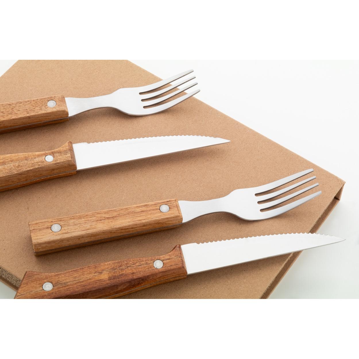Set de tacâmuri pentru friptură Tomahawk natural