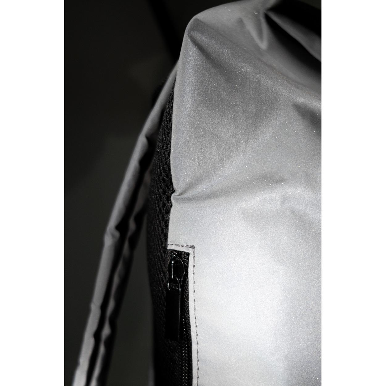 Rucsac reflectorizant, RPET Lumiroll argintiu