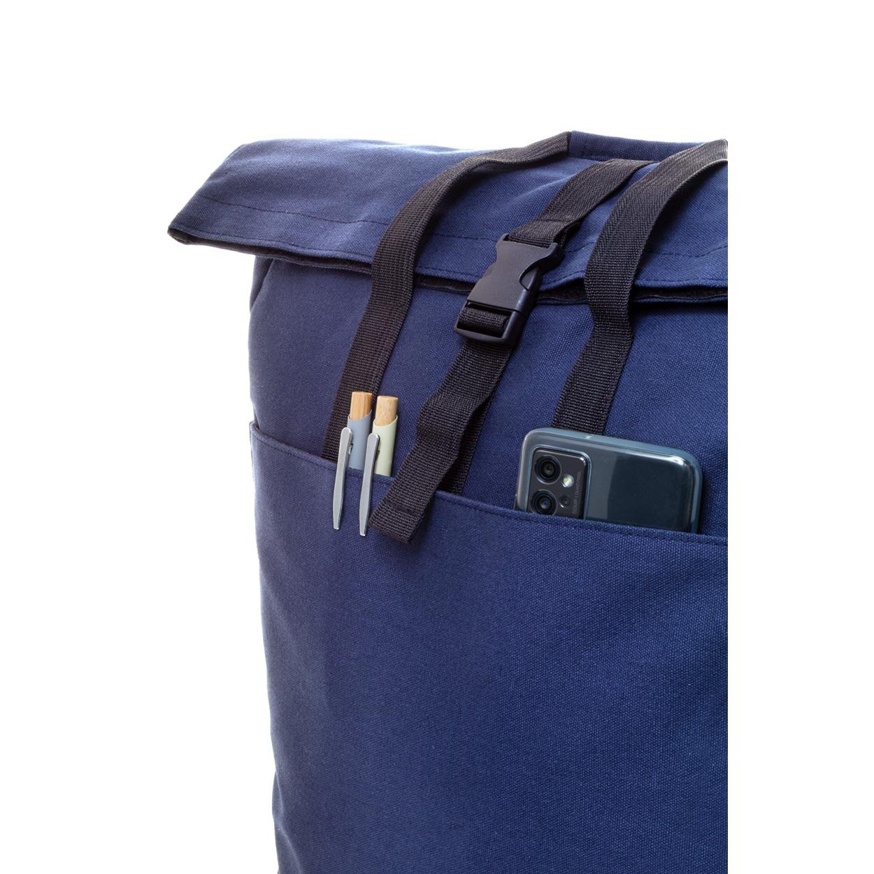 Rucsac din pânză reciclat Rebyss Roll albastru închis