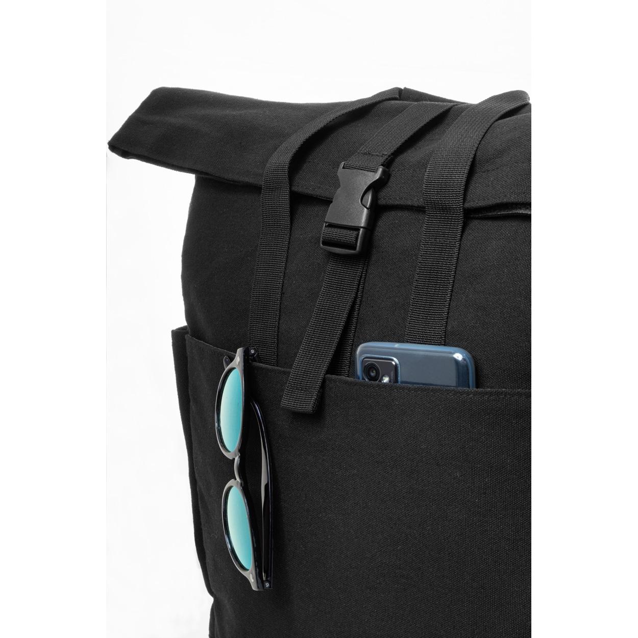 Rucsac din pânză reciclat Rebyss Roll Negru