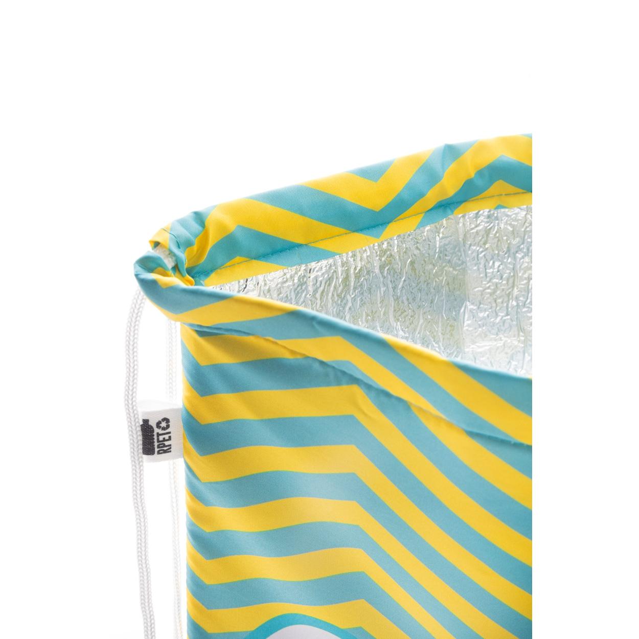 Geantă frigorifică personalizată, cu șnur CreaCool Draw Alb