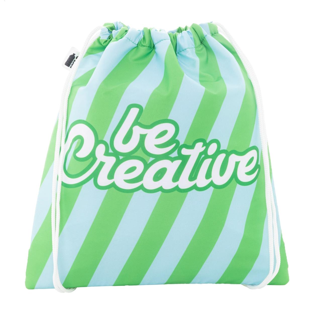 Geantă frigorifică personalizată, cu șnur, pentru copii CreaCool Draw Kids Alb