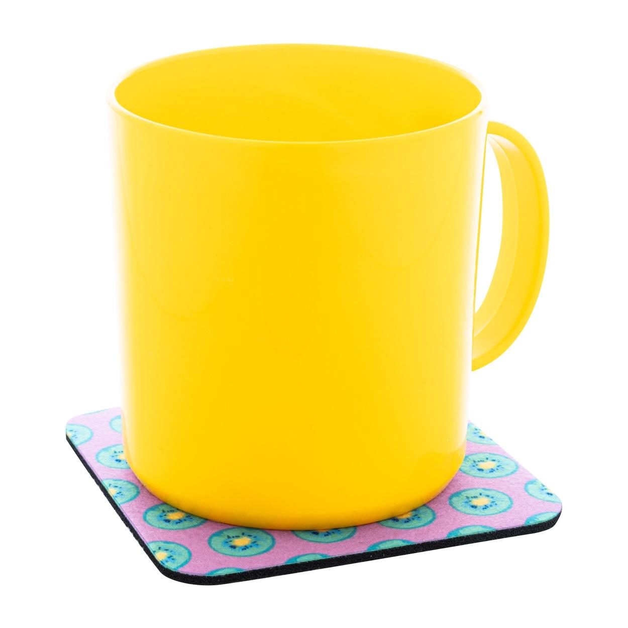 Coaster din fetru, RPET, cerc CreaFelt Drink Plus Alb