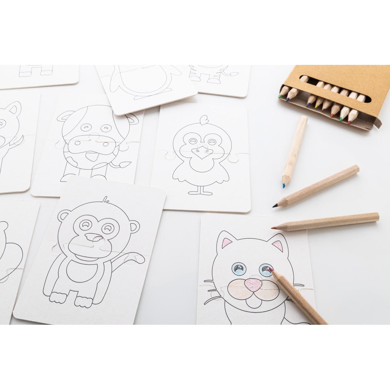 Puzzle de colorat, personalizat Colozzy Alb