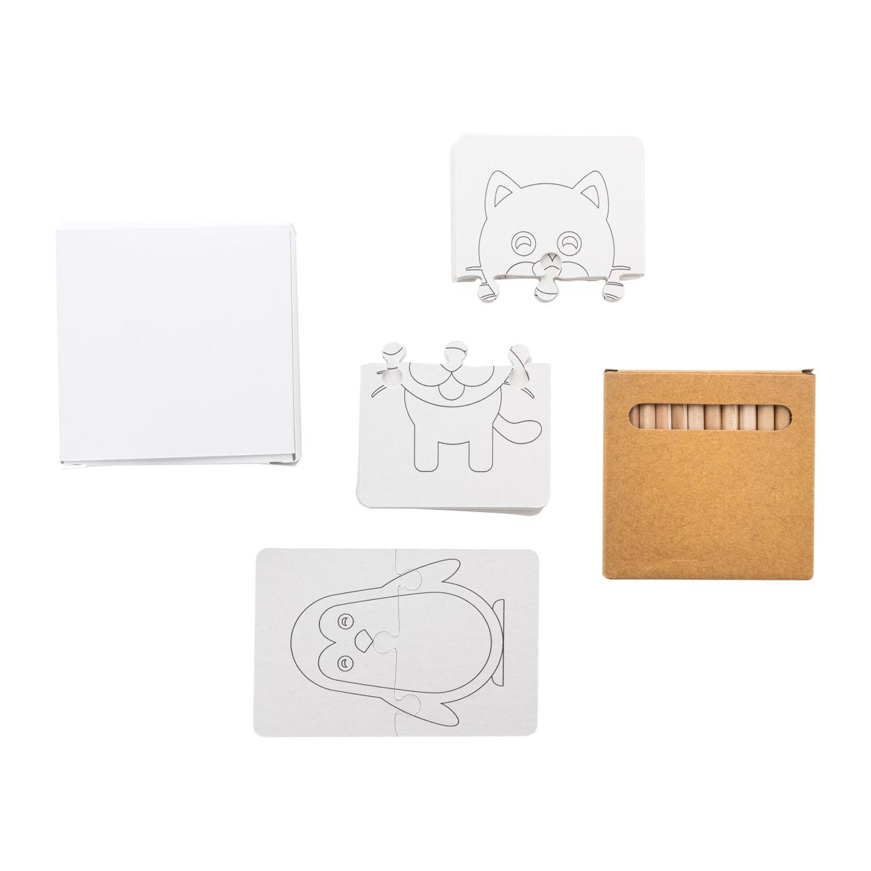 Puzzle de colorat, personalizat Colozzy Alb