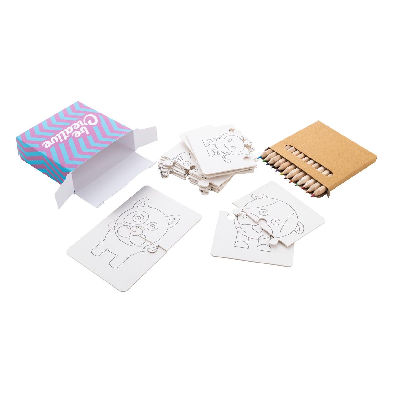 Puzzle de colorat, personalizat Colozzy Alb