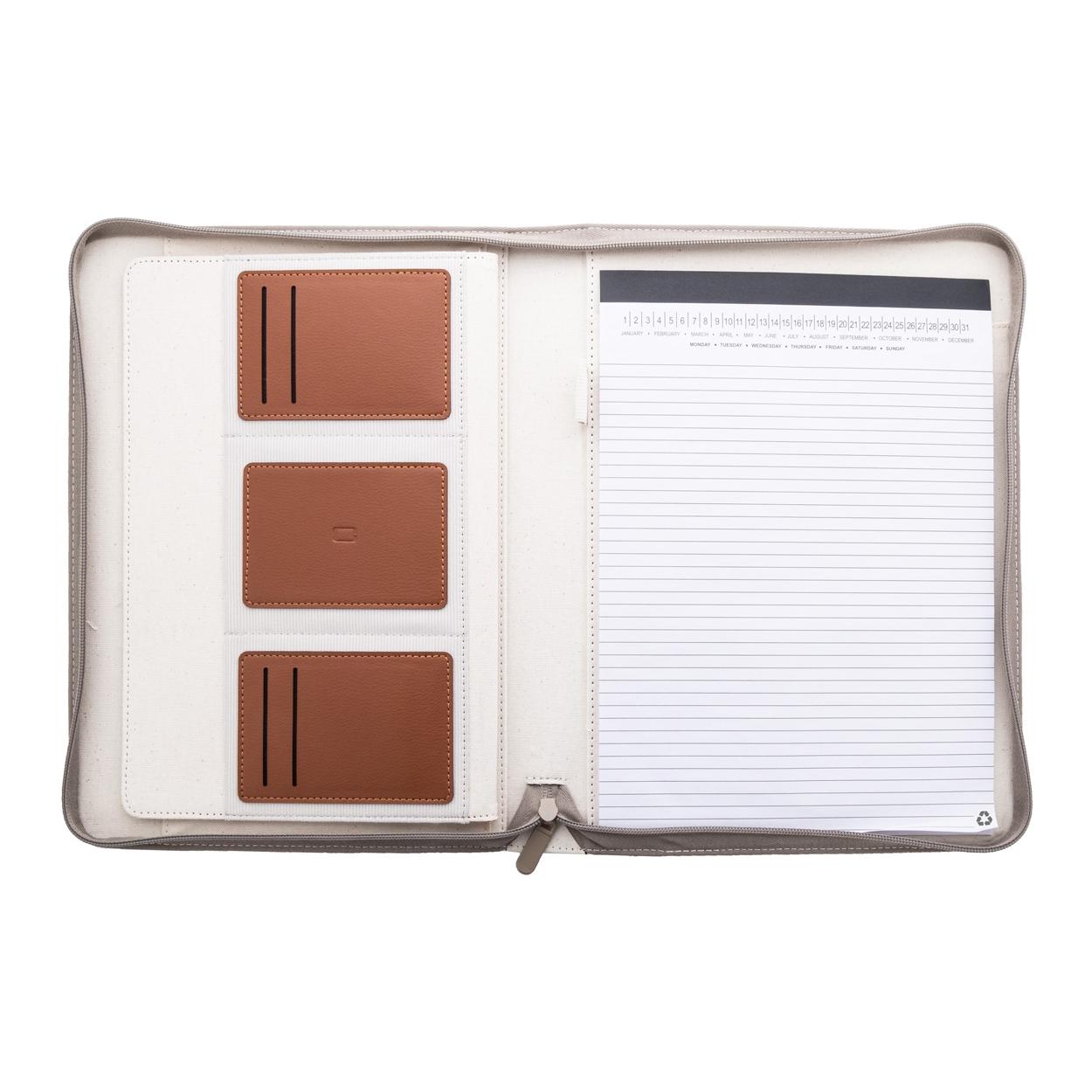 Mapă pentru documente, din pânză reciclată Carbasa Zip natural