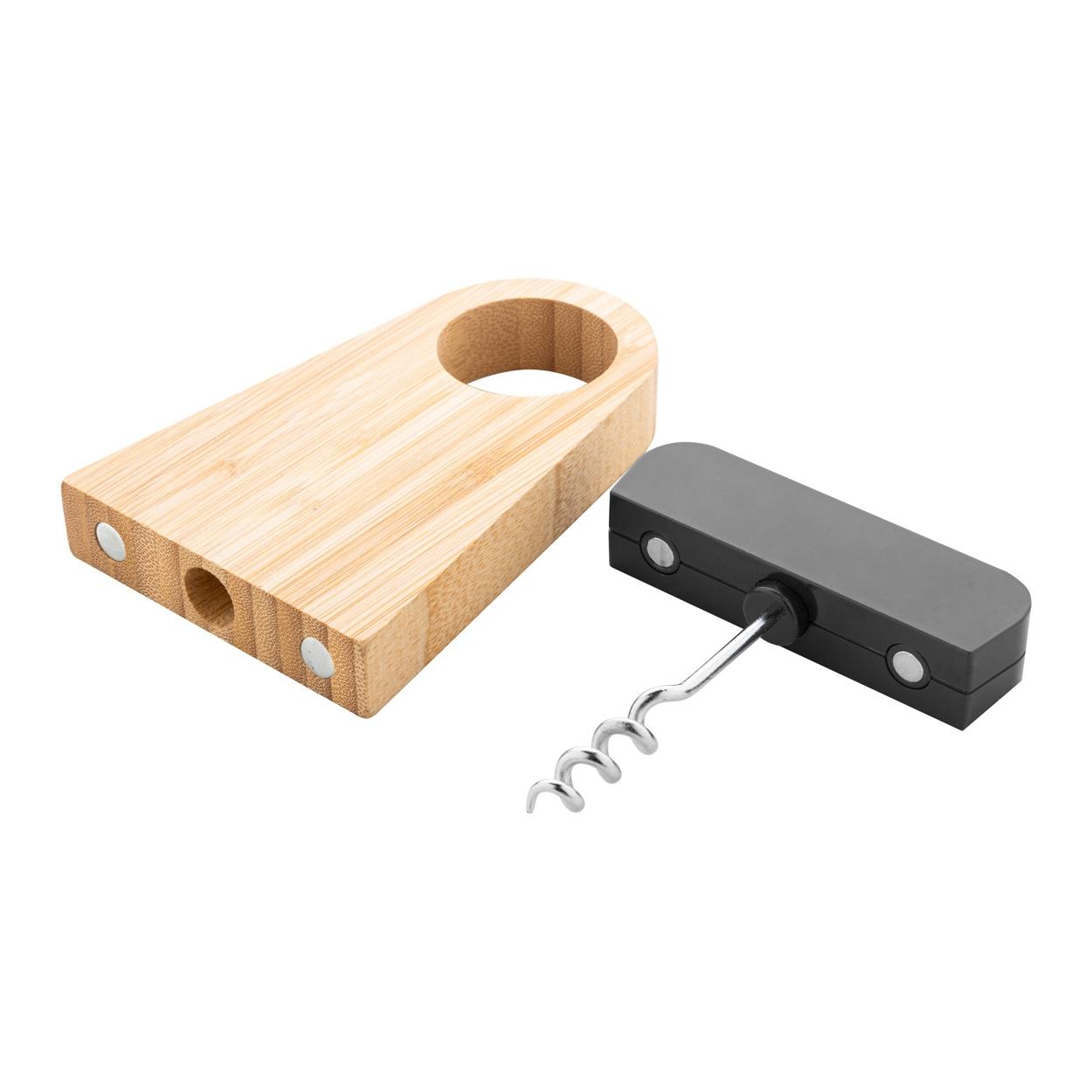 Suport pentru sticle cu tirbușon Kyoho natural Negru