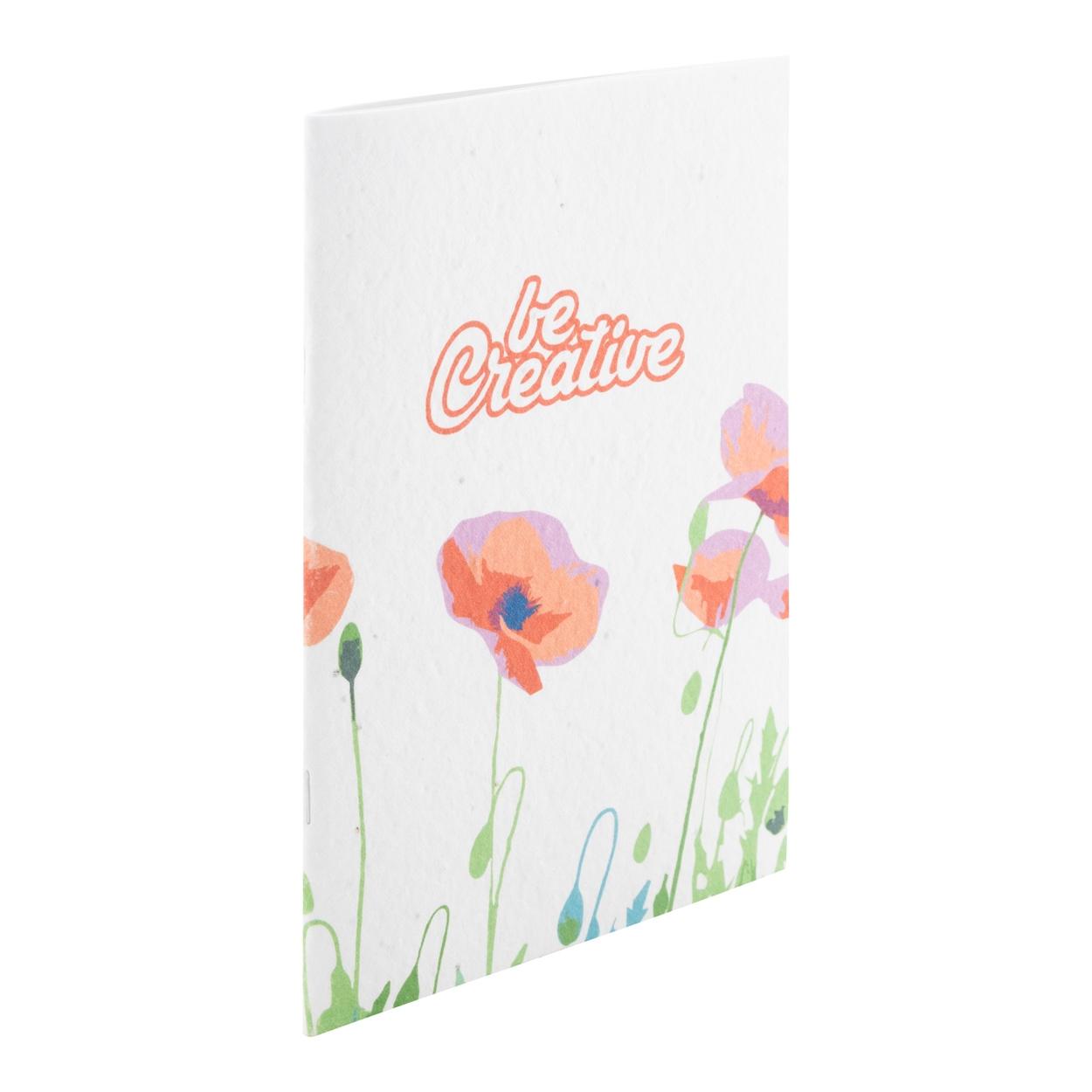 Caiet personalizat din hârtie cu semințe CreaNote Plus A5 Seed Alb