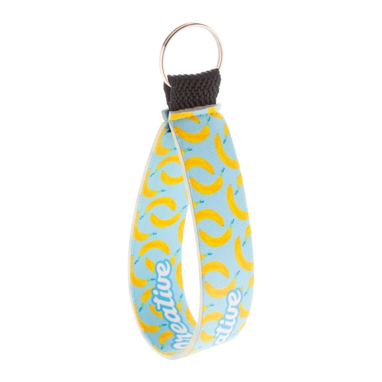 Breloc personalizat, RPET Strappy Alb