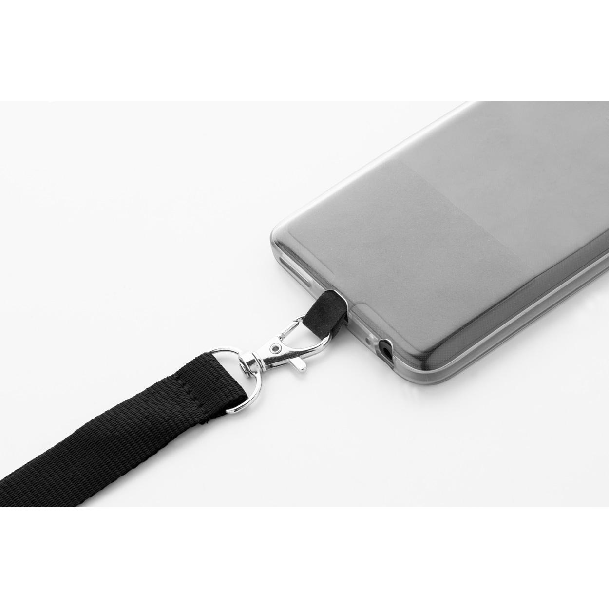 Lanyard RPET pentru telefon mobil Revent Call Negru