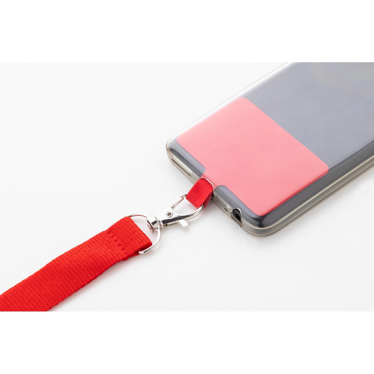 Lanyard RPET pentru telefon mobil Revent Call Roșu