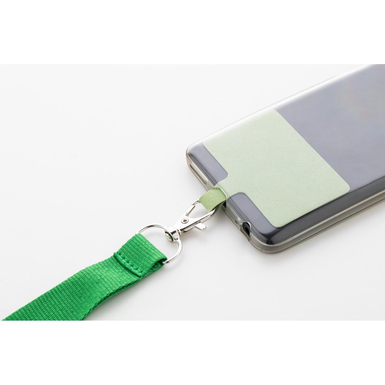 Lanyard RPET pentru telefon mobil Revent Call Verde
