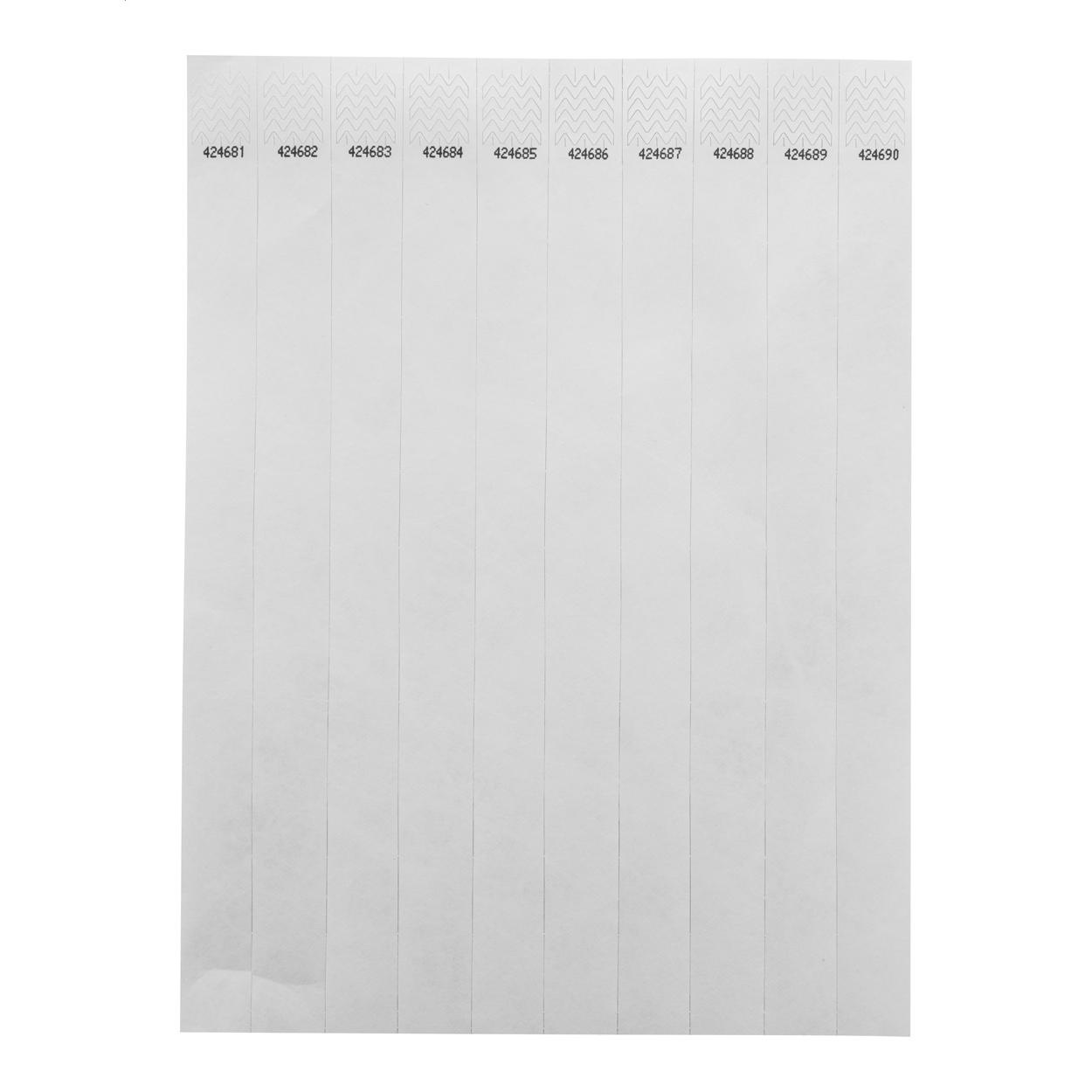 Brățări tyvek (10 buc.) Wristvek Alb