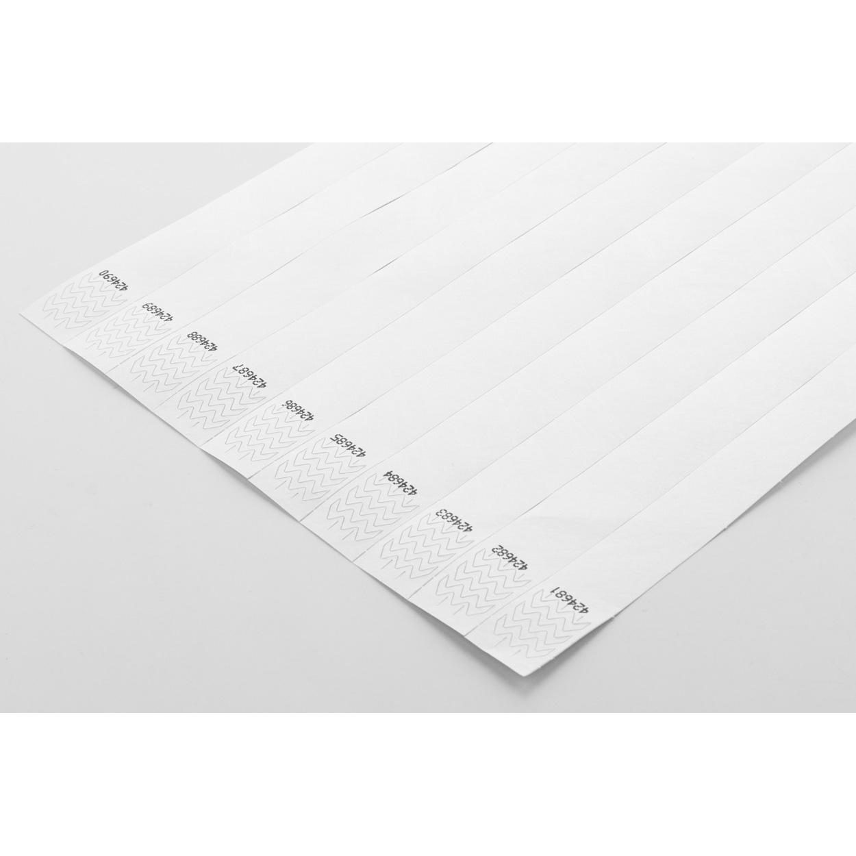 Brățări tyvek (10 buc.) Wristvek Alb