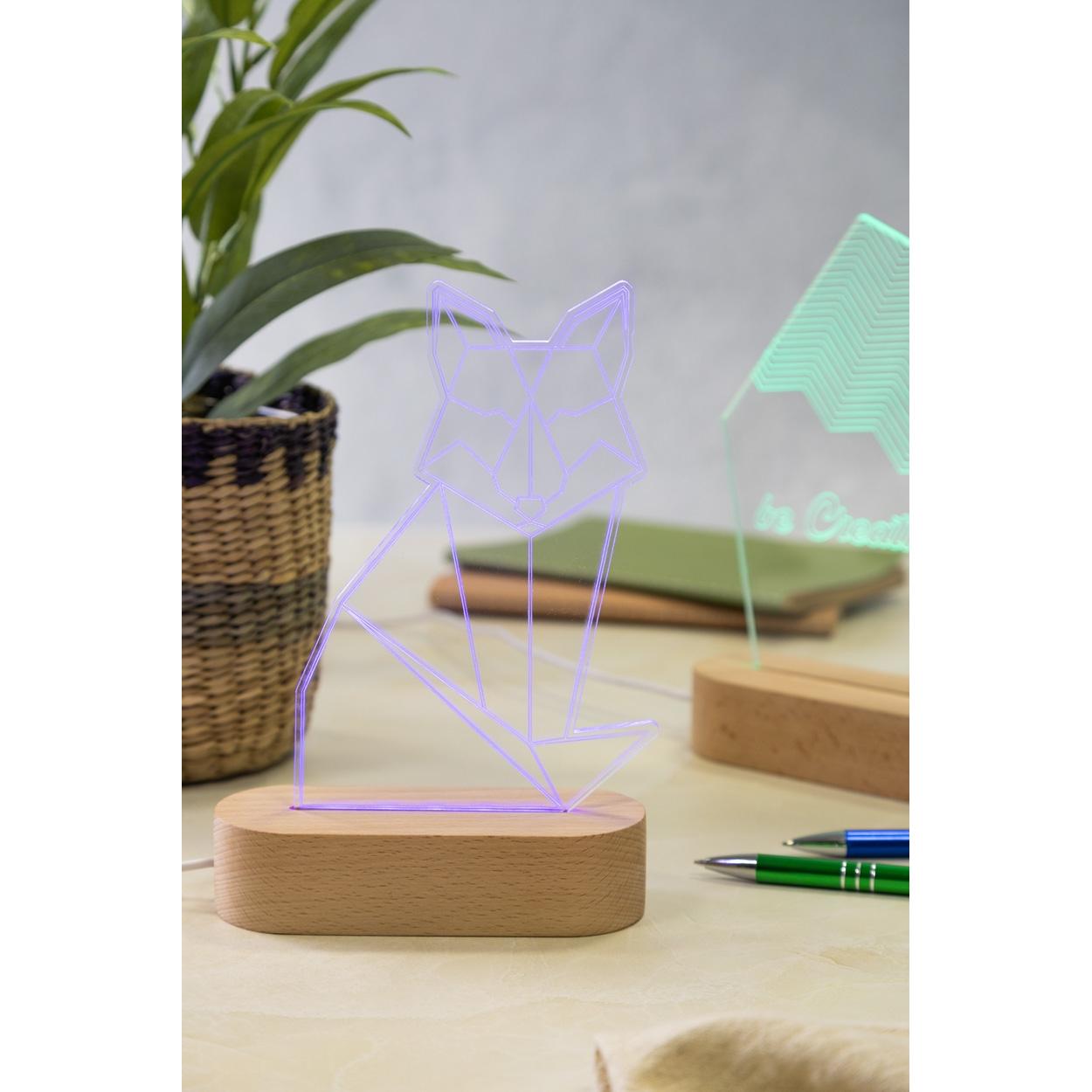 Trofeu cu lumină LED Woodify natural transparent