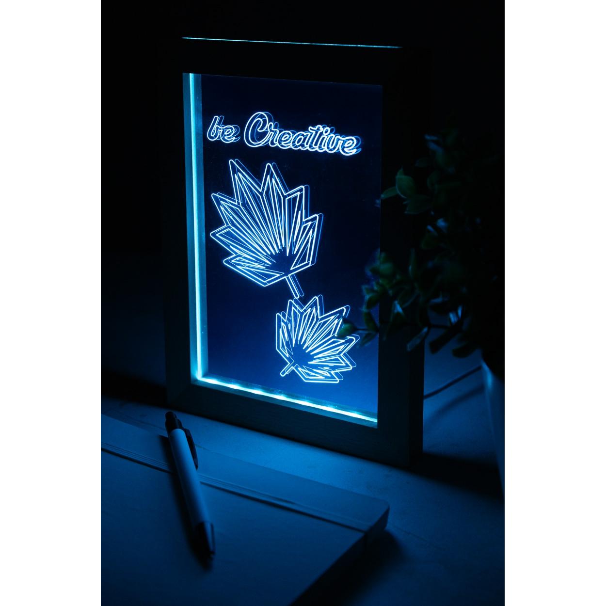 Trofeu cu lumină LED Woodiframe natural transparent