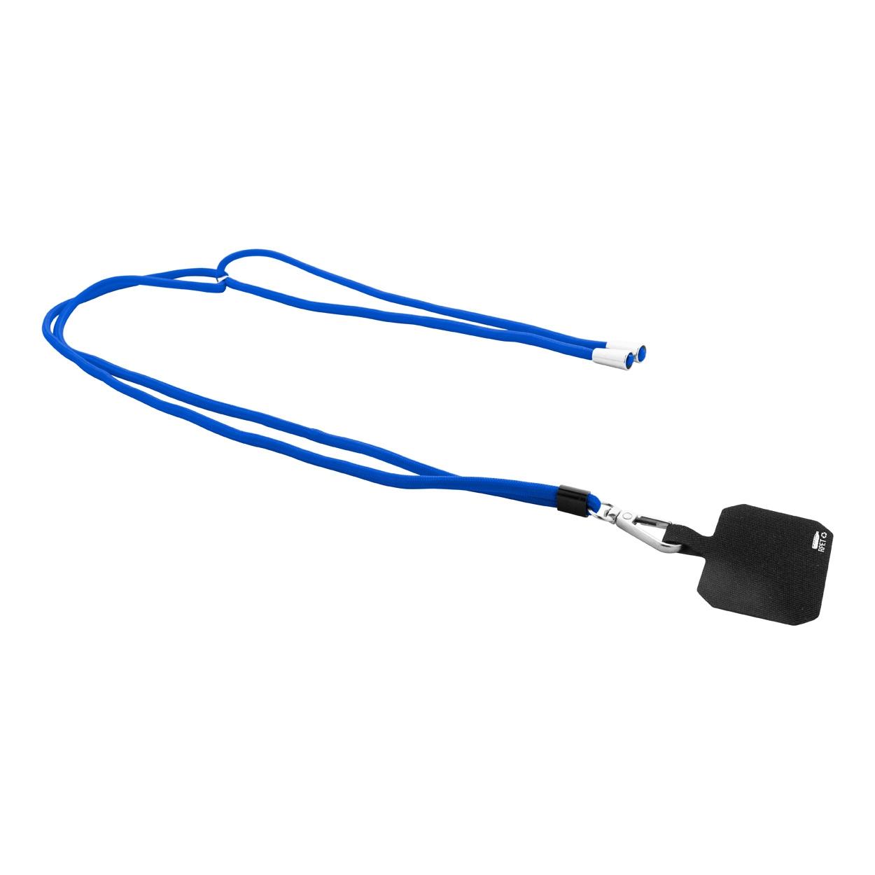 Lanyard RPET pentru telefon mobil Corphon Albastru